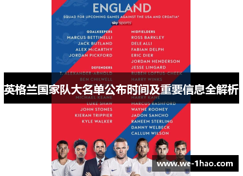 英格兰国家队大名单公布时间及重要信息全解析